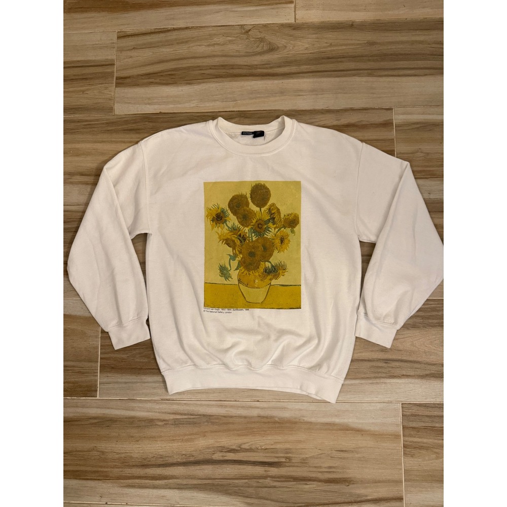The National Gallery Vincent van Gogh Sunflowers White Sweatshirt Small UK‎ Made